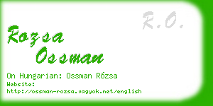 rozsa ossman business card